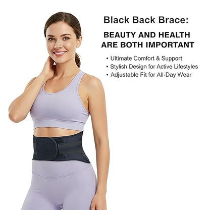 Back Brace for Lower Back Pain & Sciatica Relief, Lumbar Support Belt with 5 Reinforced Stays for Herniated Disc, Scoliosis, Arthritis, Work Heavy Lifting for Women & Men (30-38.9” Medium)