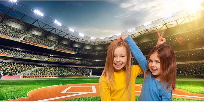 Baseball Field Stadium Photography Background Baseball Backdrop Outdoor Sport Theme Boys Kids Birthday Party Banner Decorations Adults Portrait Video Studio Sport Games Props 20x10ft