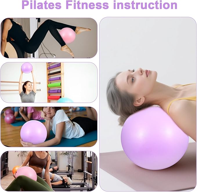 2 Pcs Small Exercise Ball Soft 9 Inch Mini Pilates Ball Anti Slip Resistant Yoga Balls Ideal Small Exercise Balls Between Knee Squeeze for Stability Fitness Physical Therapy Stretch Strength Workout