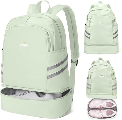 coofay Gym Backpack For Women Waterproof Backpack With Shoe Compartment Lightweight Travel Backpack Sports Backpacks Small Gym Bag