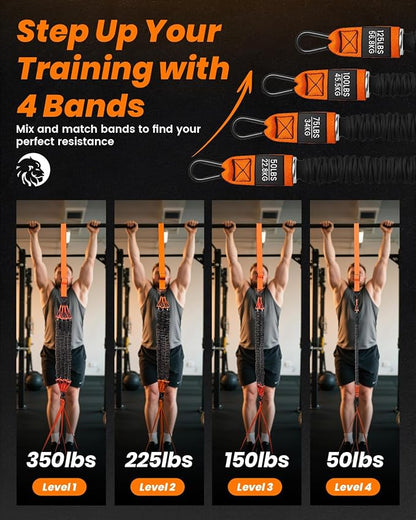Pull Up Assistance Bands, Adjustable Heavy Duty Resistance Band for Pull Up Bar, Pull Up Assist Bands with Feet Rest for Strength Training, Home Fitness Workout Equipment, Height Adjustable