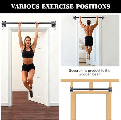 Wall Mounted Pull Up Bar, Door Frame Pull Up Bar for Home Gym, Professional Drill-Required Chin Up Bar for Secure Pullups Training | Pull-Up Bars for Men
