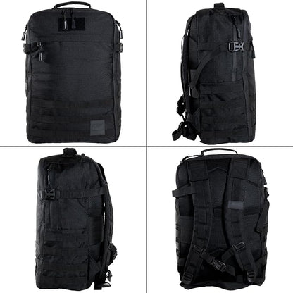 SERIOUS STEEL FITNESS Gym Bag, Rip-Resistant Fabric, Heavy Duty (Black, Backpack (Pro-Mini (26L) with Dividers))