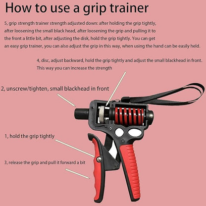 Grip Strength Trainer 11-360LBS - Ergonomic Forearm Strengthener for Fitness/Rehabilitation/Rock Climbing