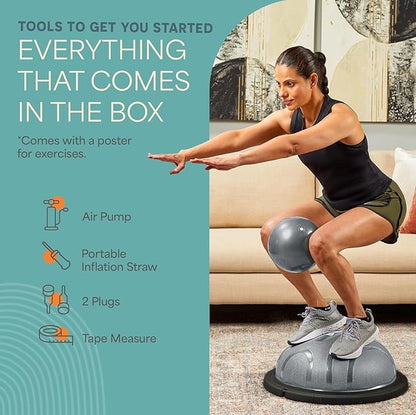 Lifepro Half Balance Ball Trainer - Stability Ball for Exercise, Full-Body Workouts, Home Gym, and Physical Therapy - Horizon Balance Ball Half Non-Slip Equipment for Balance Training