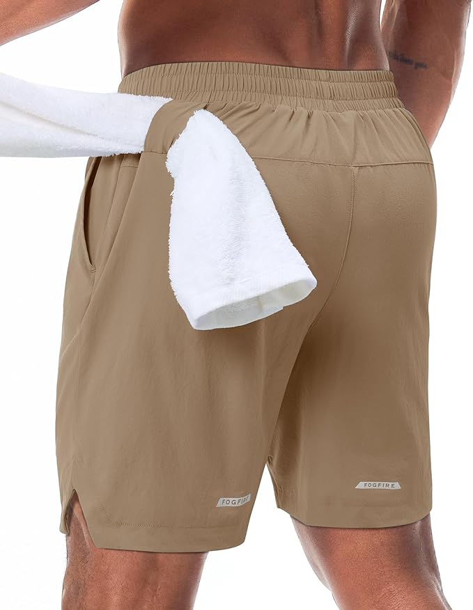 Running Shorts for Men 7 inch Inseam 2 in 1 Quick Dry Athletic Gym Workout Tennis Shorts with Phone Pockets