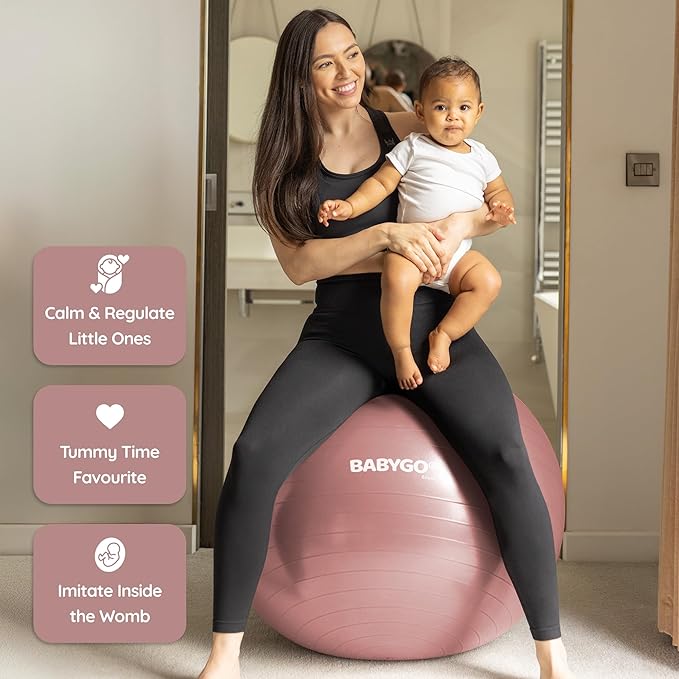 BABYGO Birthing Ball - Pregnancy Yoga Labor & Exercise Ball & Book Set Trimester Targeting, Maternity Physio, Birth & Recovery Plan Included Anti Burst Eco Friendly