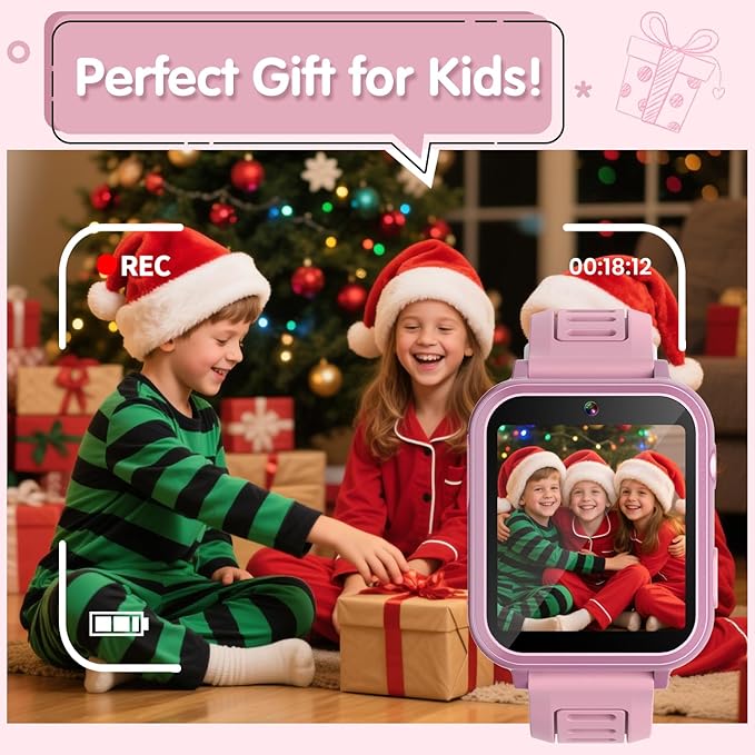 Smart Watch for Kids with 39 Games HD Touch Touchscreen Alarm Clock, Camera Music Player Pedometer Flashlight 12/24 hr Video & Audio Recording, Toys Gift for 3-12 Years Old Girls