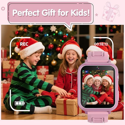 Smart Watch for Kids with 39 Games HD Touch Touchscreen Alarm Clock, Camera Music Player Pedometer Flashlight 12/24 hr Video & Audio Recording, Toys Gift for 3-12 Years Old Girls