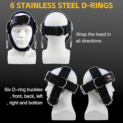 Fitness Neck Head Harness Trainer, Adjustable Chin Strap and Head Harness Strength, Neoprene Neck Exerciser for Weight Lifting, Home and Gym Use
