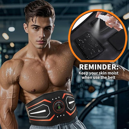 Fitness Belt,Model KLT-07,ABS Stimulator,Ab Machine,Abdominal Toning Belt,Fitness Training Ab Trainer Equipment for Home,Fitness Strength Training Workout Equipment for Men and Women Orange red