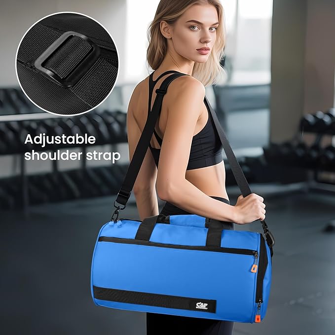 C&F BOGMOST Small Gym Bag for Women & Men,Small Lightweight Duffel Bag Carry On Bags Mini Duffel Travel Bag Waterproof Sports Bags for Workout/Sport/Travel, Royal Blue,with Shoes Compartment