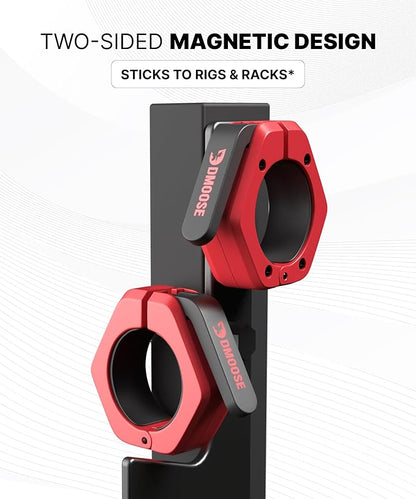 DMoose Fitness Barbell Clips 2 Inch (Pair) - Quick Release Olympic Barbell Clamps & Collars with Anti Slip TPR Grip for Secure Weightlifting and Powerlifting - Weight Clips for Bars at Home or Gym