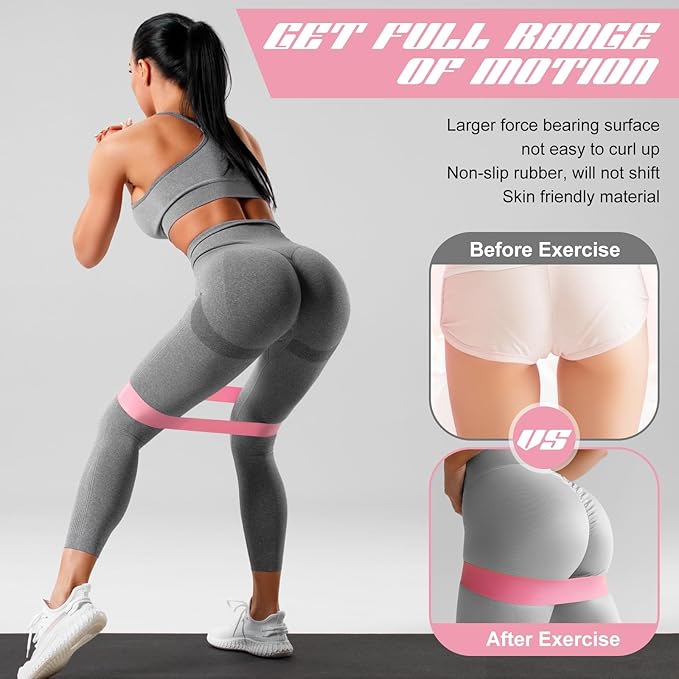 30 Pcs Latex Resistance Loop Exercise Bands for Booty Workout Stretch Exercise Band Non Slip for Legs Squat Resistance Loop Women Men Starter Butt Hip Thigh Fitness