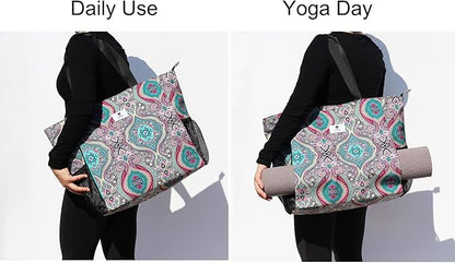 ESVAN Yoga Mat Bag Yoga Tote Carrier Shoulder Bag Carryall Tote for Office,Yoga,Pilates,Travel,Beach and Gym
