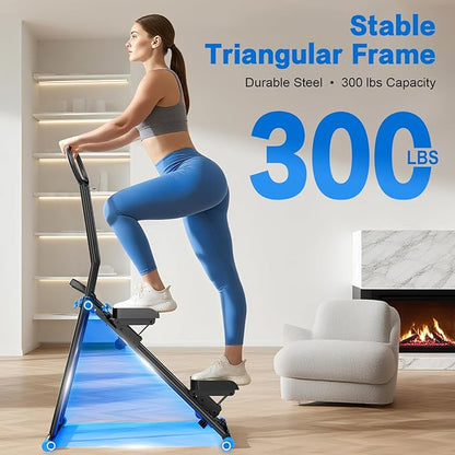 HXD-ERGO Stair Stepper for Home, New Version 6 Adjustable Resistance Vertical Climber Cardio Exercise Machine, Folding Stair Climber for Full Body Workout with Adjustable Handlebar