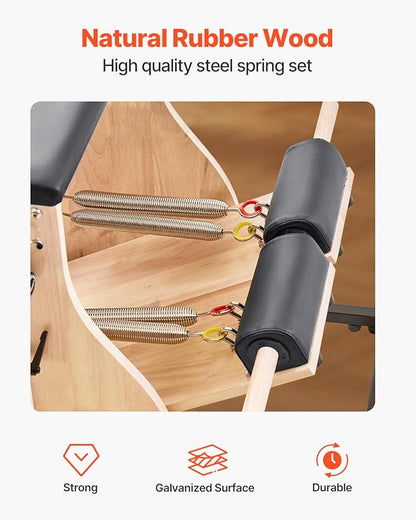VEVOR Pilates Reformer Accessories for Home Gym, Include Reformer Box/Chair/Spine Corrector/Wall Mounted Machine/Jump Board/Foldable & Dual Resistance Springs