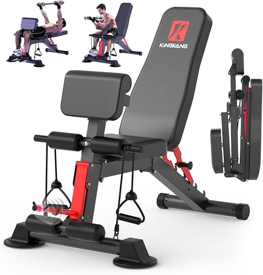 Adjustable Weight Bench,Utility Workout Bench Foldable Incline Decline Benches for Home Gym Full Body Workout,Load 600LBS