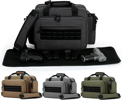 VEAGIA Range Bag,Pistol Case,Gun Range Bags For Handguns And Ammo Pouch 2 Pistols Soft Carrying Shooting Bag
