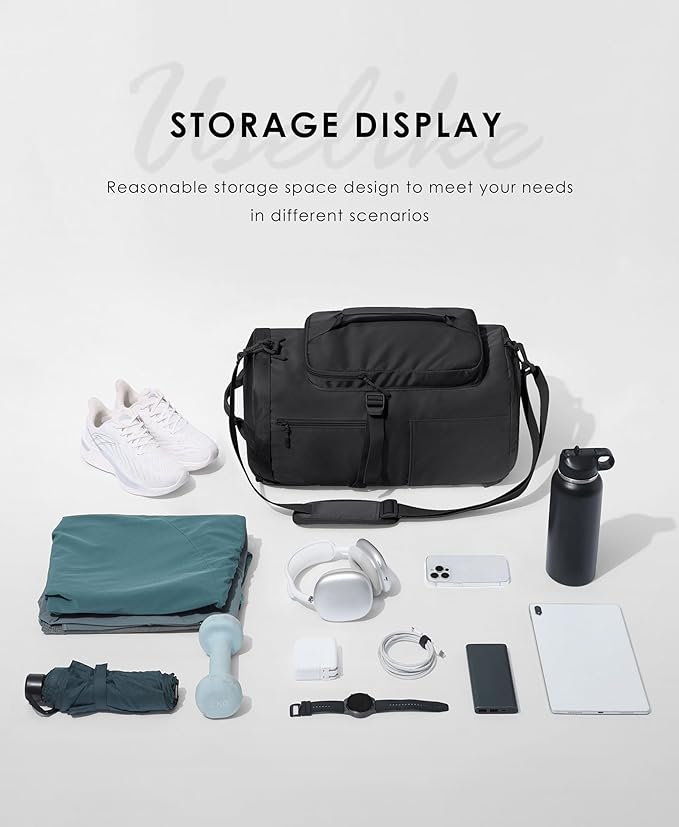 Gym Bag for Women with Shoe Compartment and Wet Pocket Convertible Gym Backpack workout Duffel Bag Multiple Pockets 30L