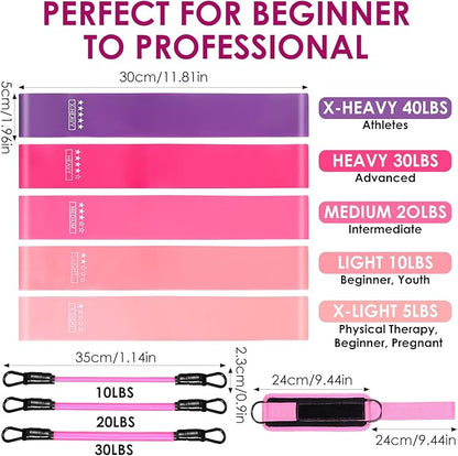 Resistance Bands Set, Adjustable Ankle Exercise Bands with Cuffs Home Gym Workout Fitness Equipment with Carry Bag for Women Leg Booty Butt Lift Kickbacks Hip Training Working Out Yoga
