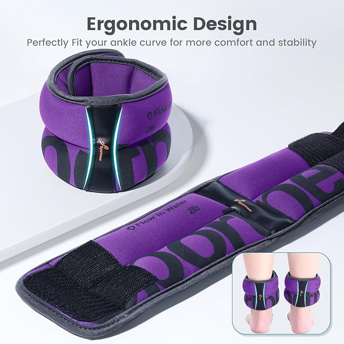 Sportneer Ankle Weights for Men Women Strength Training, 4/10 lbs Pair Leg Weights Set Comfortable and Soft Perfect for Dancing Running Walking Fitness Workout