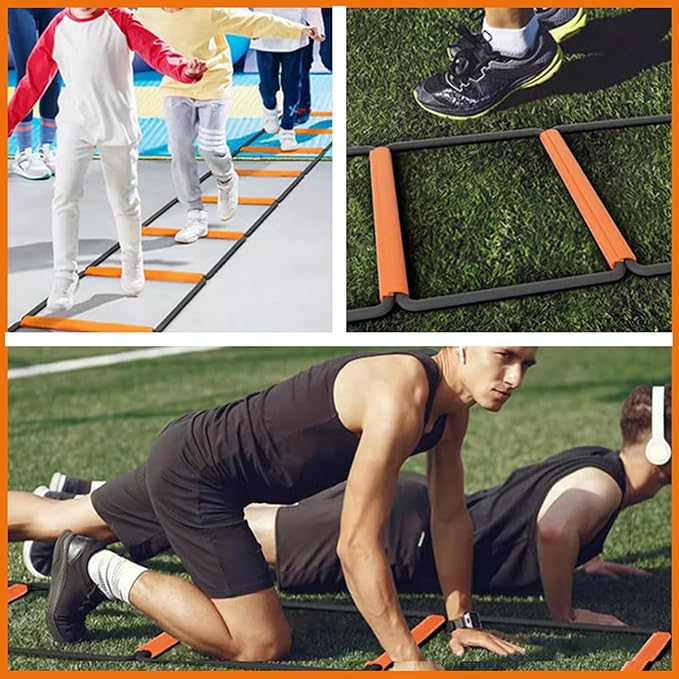 Speed Ladder Agility Ladder, Footwork Training Equipment, Portable Multipurpose Flexible Training Equipment, for Outdoor and Indoor Sports Workout(10 Grids)