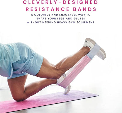 FitOn Sculpt Resistance Bands for Exercise - Workout Bands Set for Women and Men, Non-Slip Yoga & Pilates Equipment with Knitted Rubber, Home Fitness Gear for Thighs, Glutes, Legs, 3-Pack, Multi-Color