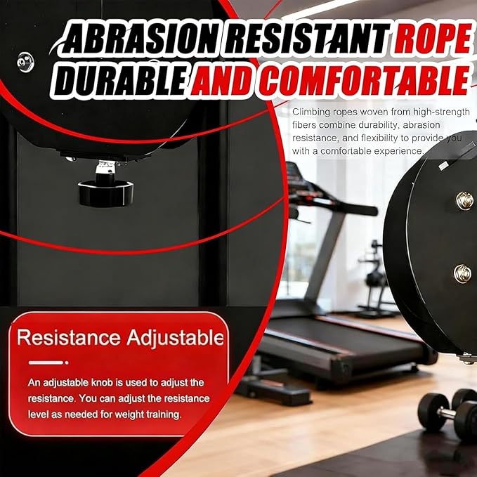 Cable Pulley System for Home Gym, 4m/13.12 Endless Rope Trainer with Adjustable Resistance for Full Body Workout, Pulley System Gym, Compact Home Gym Equipment for Arms, Back, Core Training