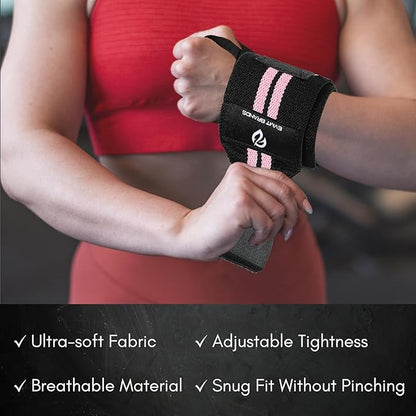 EVMT Premium Wrist Wraps for Weightlifting | Durable Lifting Straps for Enhanced Wrist Support | Perfect for Strength Training, Gym Workouts & General Athletics