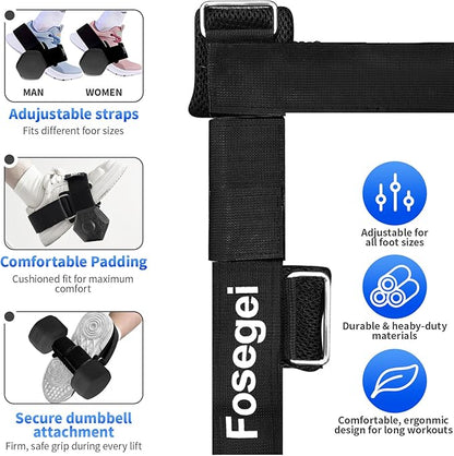 Dumbbell Foot Attachment for Leg Workout, Extension Monkey Foot Dumbbell Attachment Straps for Gym Trainer and Beginners Dumbbell Ankle Strap for Fitness Training