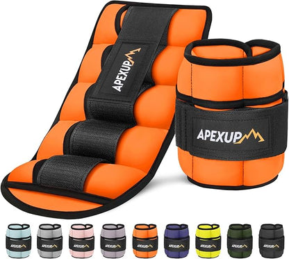 APEXUP 10lbs/Pair Adjustable Ankle Weights for Women and Men, Modularized Leg Weight Straps for Yoga, Walking, Running, Aerobics, Gym, Physical Therapy