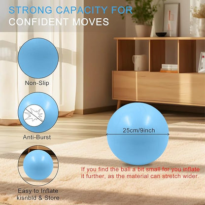 20-Pack of 9 Inch Exercise Balls, Pilates Ball & Mini Yoga Ball for Physical Therapy, Core Strength, Stability Training - Anti-Burst, Slip Resistant for Home, Gym, Office - Bulk Set