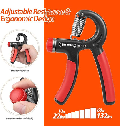 NIYIKOW Grip Strength Trainer, Hand Grip Strengthener, Grip Strengthener, Adjustable Resistance, Forearm Strengthener, Perfect for Musicians Athletes