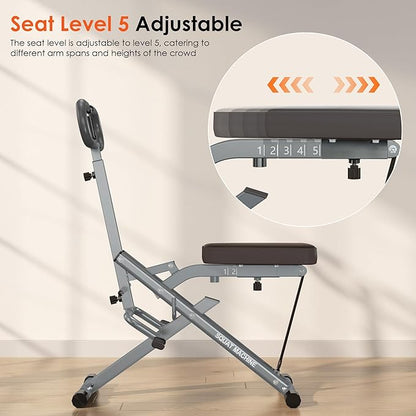 SogesHome Squat Machines Rowing Machine for Home, Foldable & Full Body Exercise Workout Equipment with Adjustable Resistance Bands for Women, Row and Ride Squat Machine for Glutes and Abs, 330 LBS