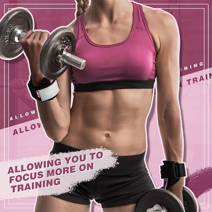 Lifting Wrist Straps Weight Lifting Grips with Cushion Wrist Loop Gym Workout Straps Double Layer Leather with Storage Pouch for Women and Men Deadlift Powerlifting Pull Up