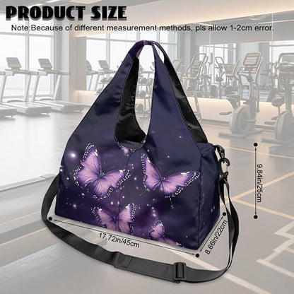 Gym Bag with Yoga Mat Holder Large Tote Bag With Multi Pockets for Women Men Dry Wet Separated Pocket Carryall Yoga Tote Bag for Pilates Travel Workout Office