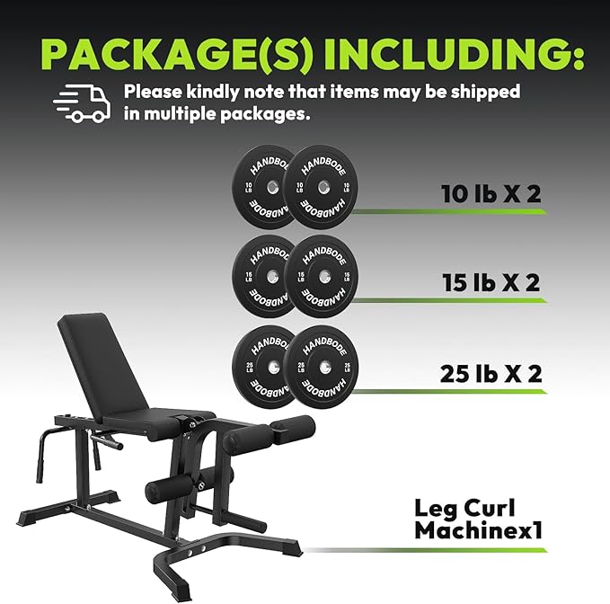 Leg Extension and Curl Machine, Adjustable Leg Curl Machine with Weight Plates Set, Seated Leg Extension and Lying Curl Machine for Lower Body Workouts, Leg Workout Equipment for Home Gym