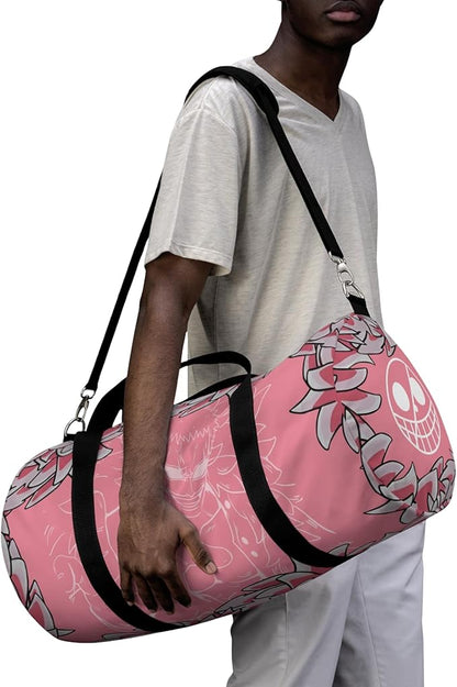 Anime Gym Bag for Women Men - Large Capacity Waterproof Workout Fitness Travel Sports Bags Fashion Street Camping ExpandaCLe Carry On Duffle Bag For Couple (Pink Flaminggo) PTY