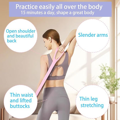 Figure 8 Resistance Bands for Yoga Pilates and Fitness Elastic Stretching Resistances Band for Arms, Back, Shoulders, and Chest Workouts, Versatile Pilates Equipment for Women and Men (3 Pack)