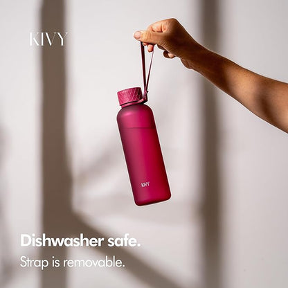 KIVY Slim Water Bottle 22oz [Lightweight & Shatterproof] - Small Drinking Waterbottle - Tritan Bottle Without Straw for School, Sport & Travel - Drinking Bottle Dishwasher Safe, BPA Free