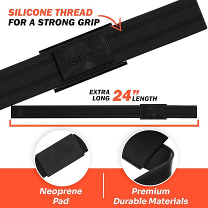 ProFitness Wrist Wraps for Weightlifting with Premium Lifting Straps - Weight Lifting Wrist Wraps and Gym Straps Ideal for Men & Women Workout & Training - Workout Straps with Wrist Support