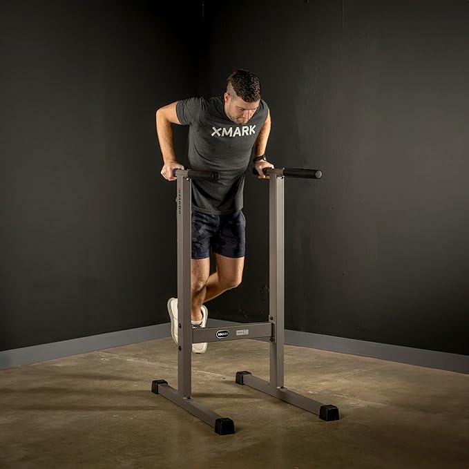 XMARK Dip Station, 500 lb. Weight Capacity Dip Stand, Gray or Black