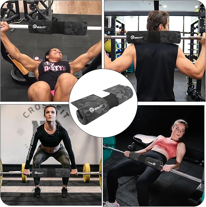 Barbell Squat Pad with Thick Nylon Padding, Hip Thrust Pad for Squats, Lunges, Neck Shoulder Squat Pad for Olympic or Standard Bars