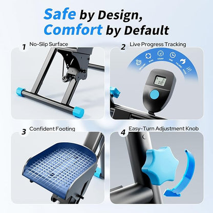Foldable Stair Stepper for Home, Adjustable Stair Climber with 4 Heights & 3 Angles, Compact Folding Vertical Stair Master for Exercise at Home for Full-Body Workout