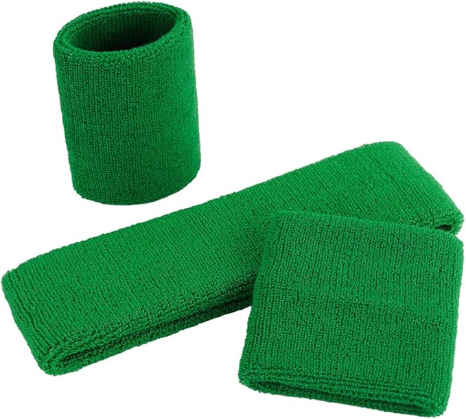 ONUPGO Sweatband Set Sports Headband Wristband Set Sweatbands Terry Cloth Wristband Wrist Sweatband Headbands Moisture Wicking Sweat Absorbing Head Band