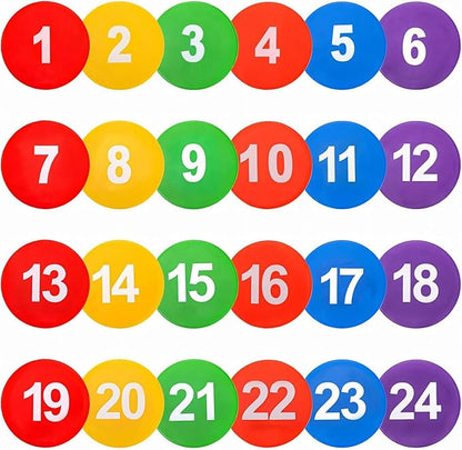 9 Inch Poly Spots, 10/24 Anti-Slip Spot Markers Floor Spots, Waterproof Flat Filed Cones Poly Dots for Agility Drills, Basketball, Football Training, Sport Activities and Exercise