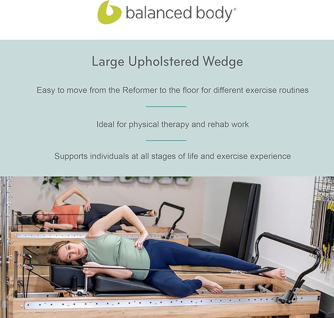 Balanced Body Large Upholstered Wedge, Exercise Equipment for Pilates Reformer, Workout Pad for Floor Exercises, Ideal for Athletes and Physical Therapy, Pilates Home Gym or Studio Use