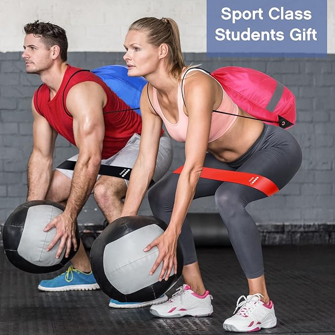 30pcs Loop Resistance Bands for Exercise Bulk, Workout Bands with 6 Drawstring Backpack Bags Elastic Drape Ring Set for Women and Men Home Fitness, Gym, Yoga, Fitness Sport Members Gift