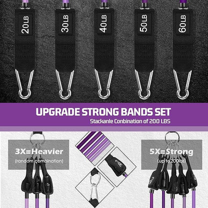 VEICK Resistance Bands, Exercise Bands, Workout Bands, Resistance Bands for Working Out with Handles for Men and Women, Exercising Bands for Fitness Weights Work Out at Home